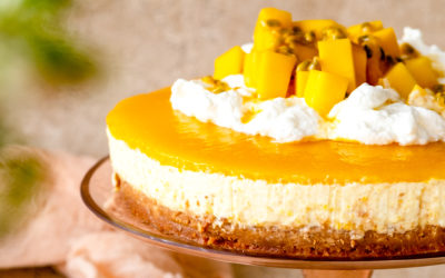 Pečený mango-marakujový cheesecake